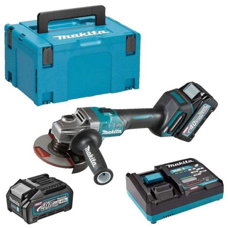 Makita – Meuleuse 125mm 40V Max XGT 4Ah – Moteur sans charbon – 2 batteries 4Ah – Technologie XPT pour protection contre l'eau et la poussière (1/10)