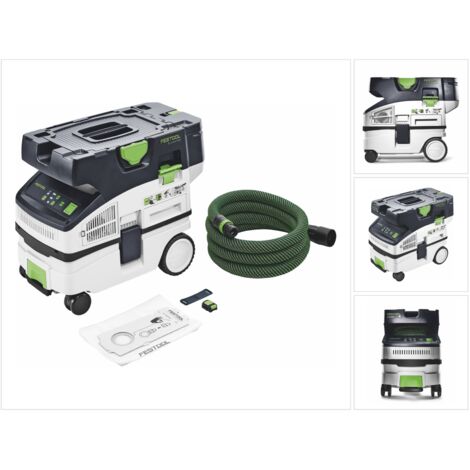 Festool – 577065 Aspirateur sans fil CTLC MINI 36V – Dépression 19000 Pa – 3100 l/min – Pour chantiers humides et espaces confinés