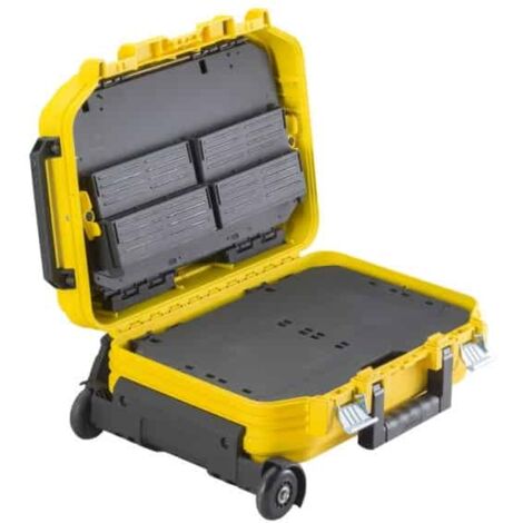 Stanley – Valise de maintenance à roulettes 3 parties – Compartiments amovibles pour outils – Dimensions 54 x 40 x 23,5 cm – Poignée télescopique aluminium - FMST1-72383