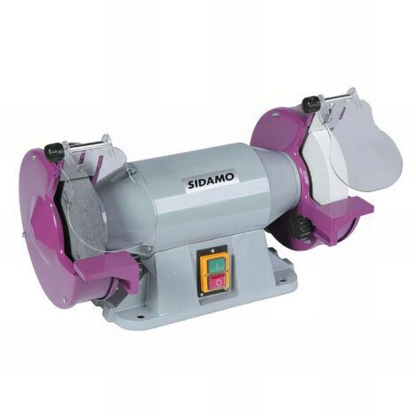 Sidamo – Touret à meuler 200mm – Puissance 0,9 kW – Vitesse 2800 tr/min – Alimentation 230V mono – Meules A36R/AA60M incluses - TM200
