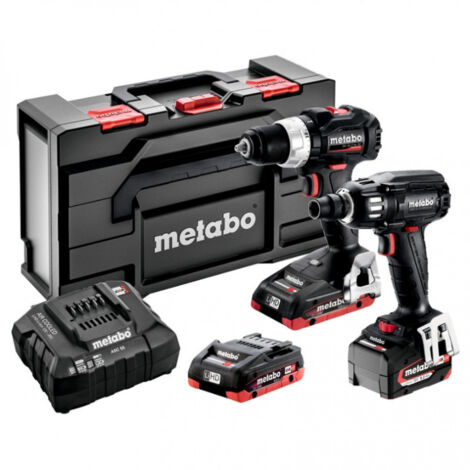 Metabo – Pack perceuse visseuse sans fil 18V avec 2 batteries 4.0Ah et 5.2Ah – Couple élevé 165Nm – Moteur Brushless – 685220960