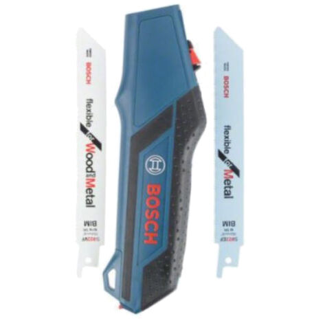 Bosch – Poignée manuelle pour lame de scie sabre 150mm – 2 lames pour bois et métal – Changement rapide sans outils – 2608000495