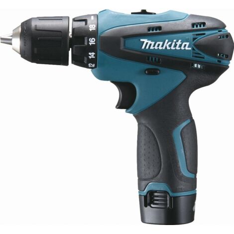 Makita – Perceuse-visseuse 10,8V 1,3Ah avec 2 batteries Li-Ion – Mandrin auto-serrant 10mm – Couple 24Nm – Coffret de rangement – DF330DWJ