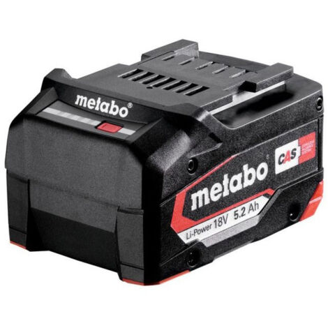Metabo – Batterie Li-Ion 18V 5,2 Ah – Technologie Ultra-M pour gestion intelligente – Compatible avec système CAS – 625028000