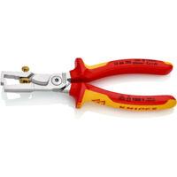KNIPEX 13 66 180 SB StriX® Pince à dénuder et coupe-câbles isolées par gaines bi-matière, certifiées VDE chromée 180 mm