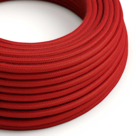 Câble textile rouge en coton - The Original Creative-Cables - RC35 rond 2x0.75mm / 3x0.75mm - 1 mètre (1/4)