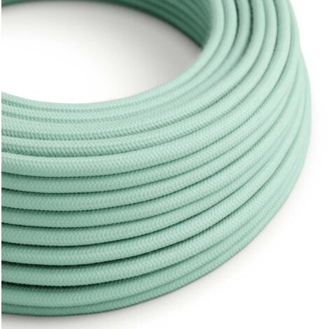 Câble d'éclairage textile Cotton Milk Mint - The Original Creative Cables, pour des lampes uniques - RC34 - 50 mètres