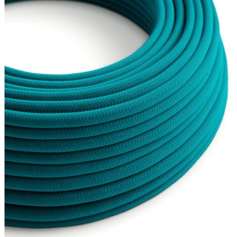 Câble d'alimentation en coton céruléen - The Original Creative Cables, pour mettre en valeur les lampes modernes et contemporaines - RC21 - 1 mètre (1/4)