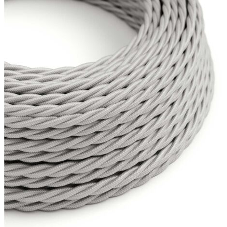 Câble d'éclairage tressé de couleur argentée - The Original Creative Cables, pour lampes et lustres - TM02 - 1 mètre (1/4)