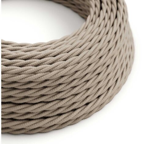 Câble électrique tressé en coton gris colombe - The Original Creative Cables, the best choice for your lights - TC43 - 10 metres (1/4)