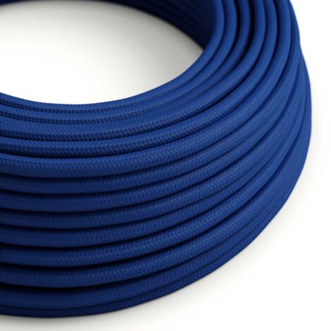 Câble textile Classic Blue shiny - The Original Creative-Cables - RM12 rond 2x0.75mm / 3x0.75mm - 1 mètre (1/4)