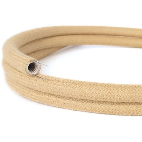 Goulotte moulable flexible 20 mm Ø x 1 m – Revêtement en jute décoratif – Résistance aux chocs et à la pression – Installation sur murs extérieurs – Creative Cables