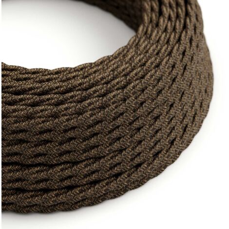 Melange Brown Braided Linen Electric Cable - The Original Creative Cables, perfect for unique light decorations - TN04 - 1 metre (1/4)