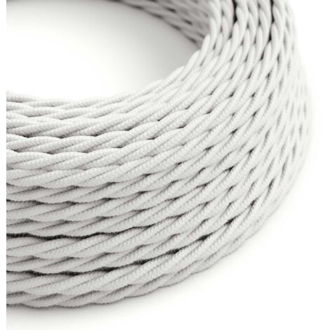 Câble optique en coton blanc - The Original Creative-Cables - TC01 tressé 2x0.75mm / 3x0.75mm - 1 mètre (1/4)