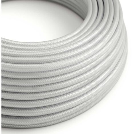 Câble d'alimentation textile argenté - The Original Creative Cables, pour des lampes customisées - RM02 - 1 mètre