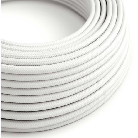 Câble optique textile blanc - The Original Creative-Cables - RM01 rond 2x0.75mm / 3x0.75mm - 1 mètre