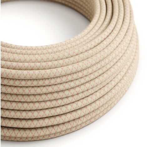 Câble d'éclairage losange rose antique et beige - The Original Creative Cables, idéal pour vos projets d'éclairage - RD61 - 1 mètre (1/4)