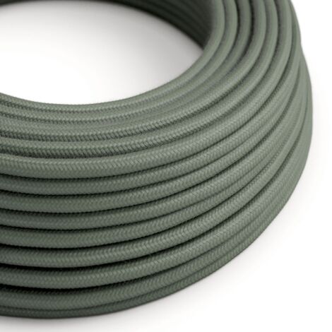 Câble textile en coton vert sauge - The Original Creative-Cables - RC63 rond 2x0,75mm / 3x0,75mm - 10 mètres