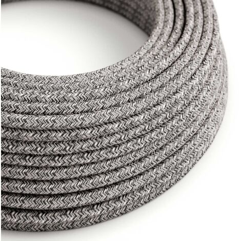 Tweed Black Onyx glitter textile cable - The Original Creative Cables, for creative lighting projects - RS81 - 1 metre (1/4)