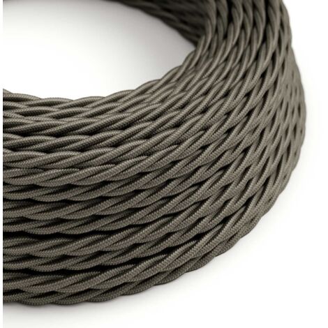 Câble textile tressé gris foncé - The Original Creative Cables, excellent pour les lampes raffinées - TM26 - 1 mètre (1/4)