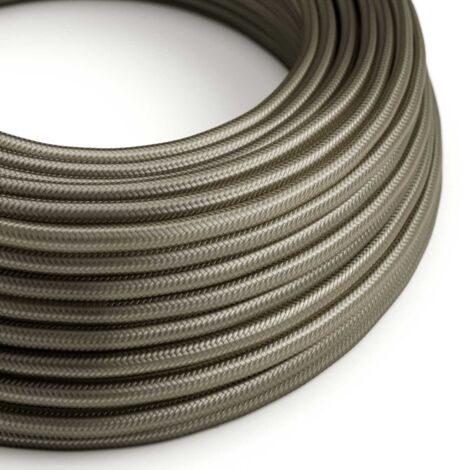 Câble électrique gainé de tissu brillant Gris foncé - The Original Creative Cables, pour lampes raffinées - RM26 - 1 mètre (1/4)