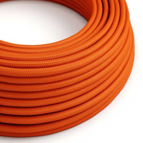 Câble textile orange vif - The Original Creative-Cables - RM15 rond 2x0.75mm / 3x0.75mm - 1 mètre (1/4)