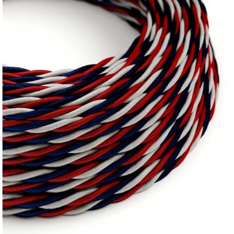 Câble textile coloré en tissu USA brillant - The Original Creative Cables, the right choice for your lamps - TZUSA - 1 metre (1/4)