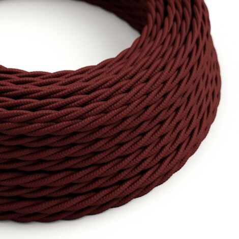 Câble électrique tressé de couleur bordeaux - The Original Creative Cables, parfait pour vos décorations lumineuses - TM19 - 10 mètres