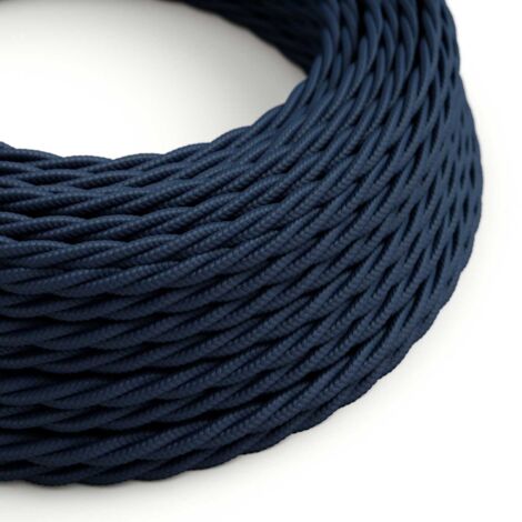Câble d'éclairage tressé bleu foncé - The Original Creative Cables, for Design Sight Installations - TM20 - 1 mètre