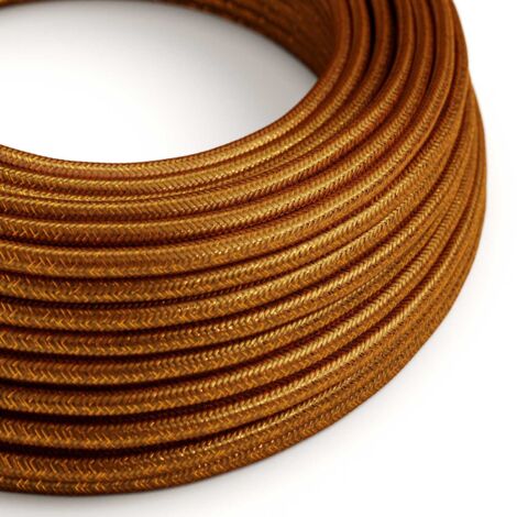 Câble d'éclairage textile en cuivre brillant et paillettes - The Original Creative Cables, idéal pour les lampes créatives - RL22 - 1 mètre (1/4)