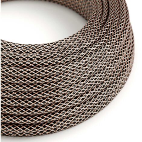 Fil électrique noir avec maille en cuivre et cuivre étamé - The Original Creative Cables, for your lamps - RR03 - 1 mètre (1/3)