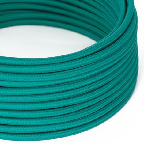 Câble textile turquoise brillant - The Original Creative Cables, designed to enhance your lamps - RM71 - 1 mètre (1/2)