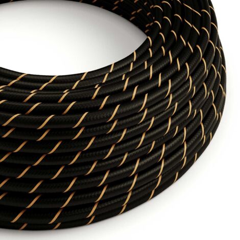 Câble textile Vertigo noir et or - The Original Creative Cables for exclusive lamps - ERM42 - 1 mètre (1/5)