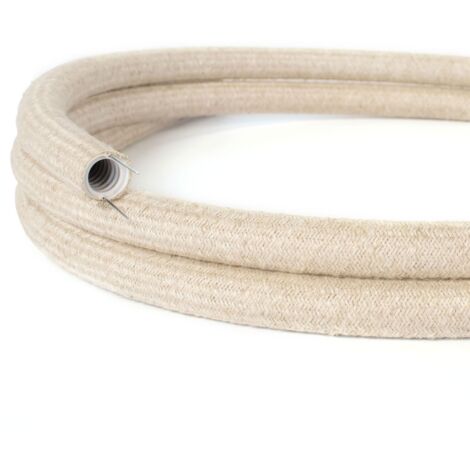 Goulotte de câbles moulable 20 mm Ø x 1 m – Revêtement en tissu effet lin – Résistance aux chocs et à la pression – Installation décorative – Creative Cables