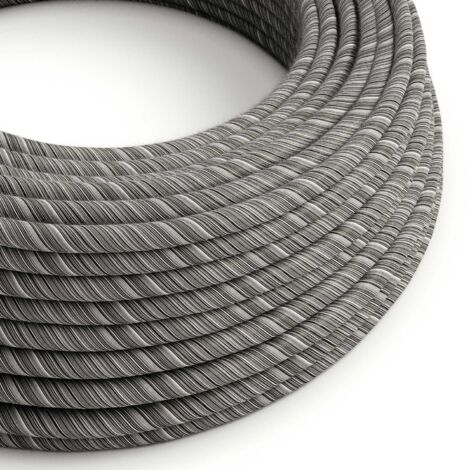 Black Mélange Vertigo cotton power cable - The Original Creative Cables, the best choice for modern lamps - ERC37 - 1 metre (1/5)