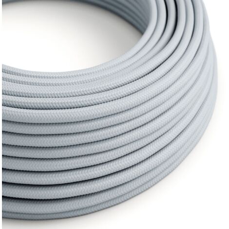 Cordon en tissu brillant Bleu clair Gris - The Original Creative Cables, pour créer des lampes uniques - RM30 - 1 mètre