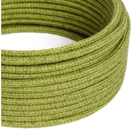 Câble électrique gainé de jute Green Hay - The Original Creative Cables, pour lampes originales DIY - RN23 - 1 mètre (1/5)