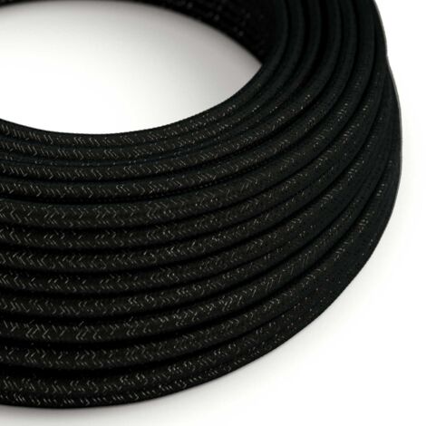 Câble d'éclairage Coloured Glitter Charcoal Black - The Original Creative Cables, for your unique lamps - RL04 - 1 metre (1/4)