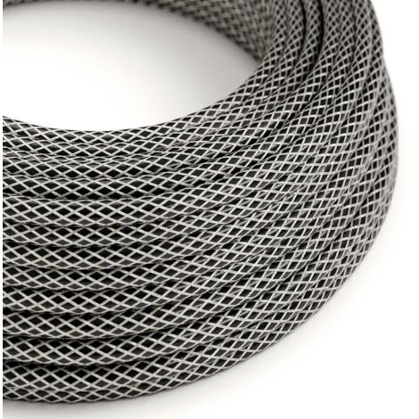 Fil électrique noir avec maille en cuivre étamé - The Original Creative Cables, pour vos projets d'éclairage - RR01 - 10 mètres