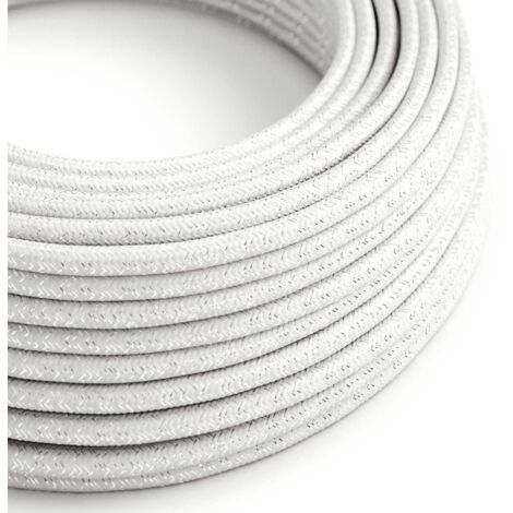 Fil électrique blanc brillant et pailleté - The Original Creative Cables, pour des décorations lumineuses uniques - RL01 - 1 mètre (1/4)