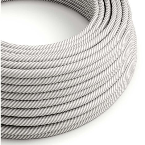 Tissu blanc optique et aluminium Vertigo - The Original Creative Cables, for unique lamps - ERM46 - 1 mètre (1/5)