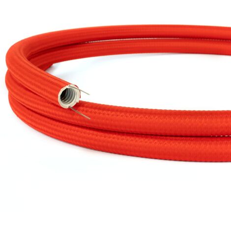 Creative-Tube, tube flexible avec revêtement tissu Effet Soie Rouge RM09, diamètre 20 mm (1/5)