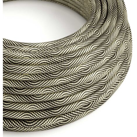 Vertigo Black and Gold Optical Fabric Power Cable - The Original Creative Cables, to enhance your chandeliers - ERM65 - 1 metre (1/5)