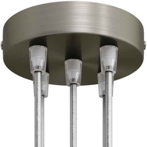 Kit de rosace métallique cylindrique à 5 trous creative cables - Conique, titane satiné