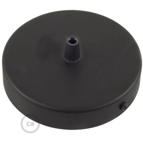 Rosace de plafond cylindrique en métal noir 120mm – Pince conique 14,8mm – Installation pour applique ou plafonnier – Creative Cables