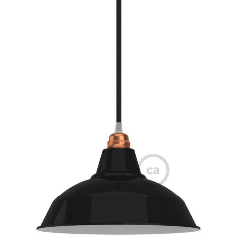 creative cables - Abat-jour Bistrot en métal émaillé avec douille E27, diamètre 30 cm