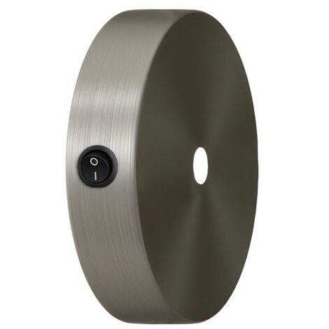 Kit mini rosace cylindrique en métal avec interrupteur  Titane satiné