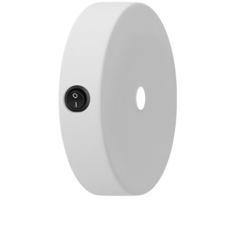Kit mini rosace cylindrique en métal avec interrupteur  Blanc mat