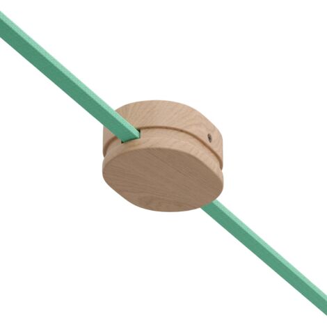 creative cables - Rosace ovale en bois avec 2 trous latéraux pour câble caténaire et système Filé. Fabriquée en Italie