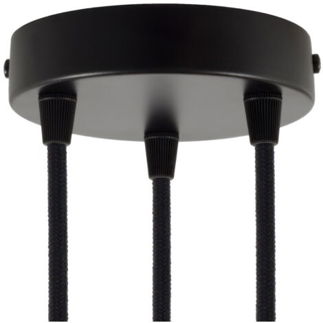 creative cables - Kit de rosace cylindrique en métal intelligent à 3 trous - Compatible avec les assistants vocaux - Conique, Noir